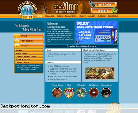 Video Poker Classic Casino Screenshot